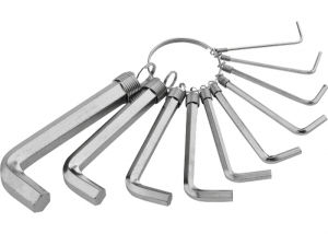 Набор ключей имбусовых никелированный на кольце CrV 10шт 1,5–10мм SPARTA