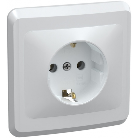 Розетка 1-м СП Вега c/з 10А IP20 РС10-3 ВБ белый IEK