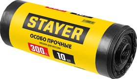 Мешки для мусора 300л. 10шт черныеSTAYER HEAVY DUTY