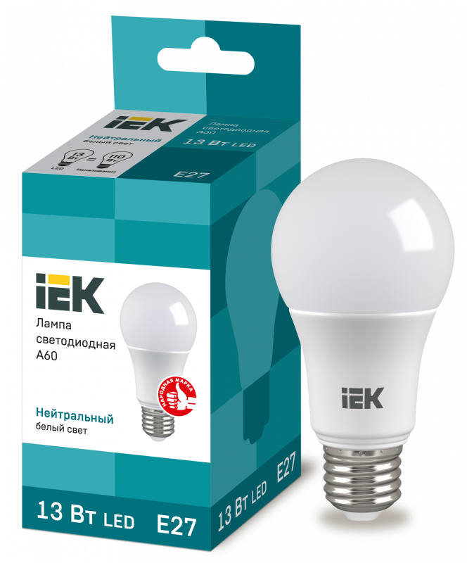 Лампа светодиодная IEK 13Вт Е27 LED белый шар