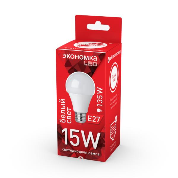 Лампа светодиодная Экономка 15Вт Е27 4500К LED