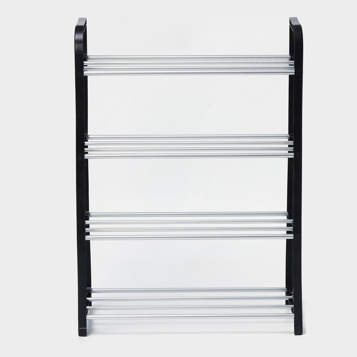 Обувница, 4 яруса,42х19х60 см,цвет черный