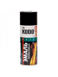 Эмаль аэрозольная термостойкая KUDO 520мл черная