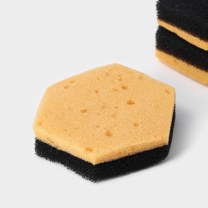 Губки для мытья тефлоновой посуды 3шт