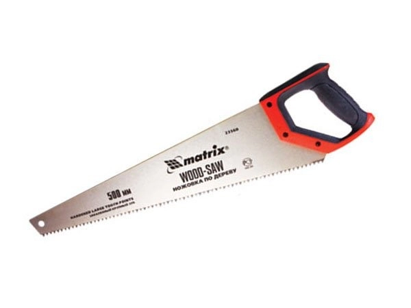 Ножовка по дереву двукомпонентная рукоятка волновая вырубка 3-4 TPI 500мм MATRIX MASTER