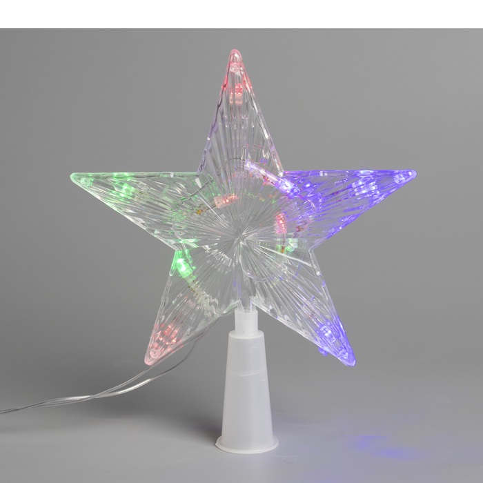 Фигура световая Звезда прозрачная елочная 10LED 15х15см 220В RG/RB пластик провод 2м